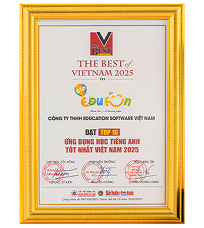 Chứng nhận Top 10 ứng dụng học tiếng anh tốt nhất việt nam 2025